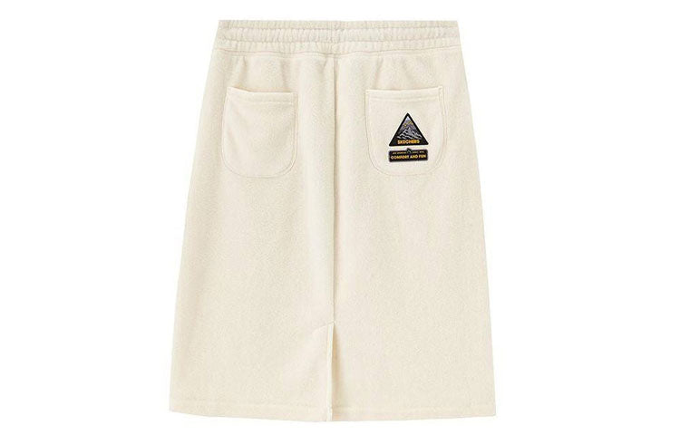 (WMNS) Skechers Lifestyle Series Drawstring Loose Knitted Casual Skirt 'White' L420W098