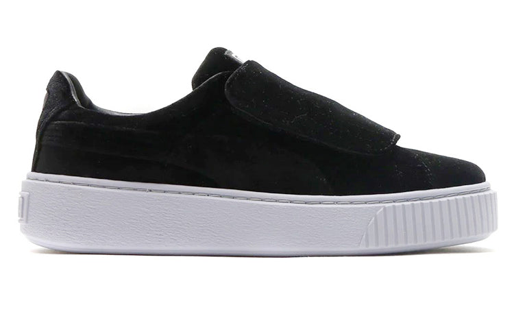 (WMNS) PUMA Basket Platform Strap 'Black And White' 364068-01