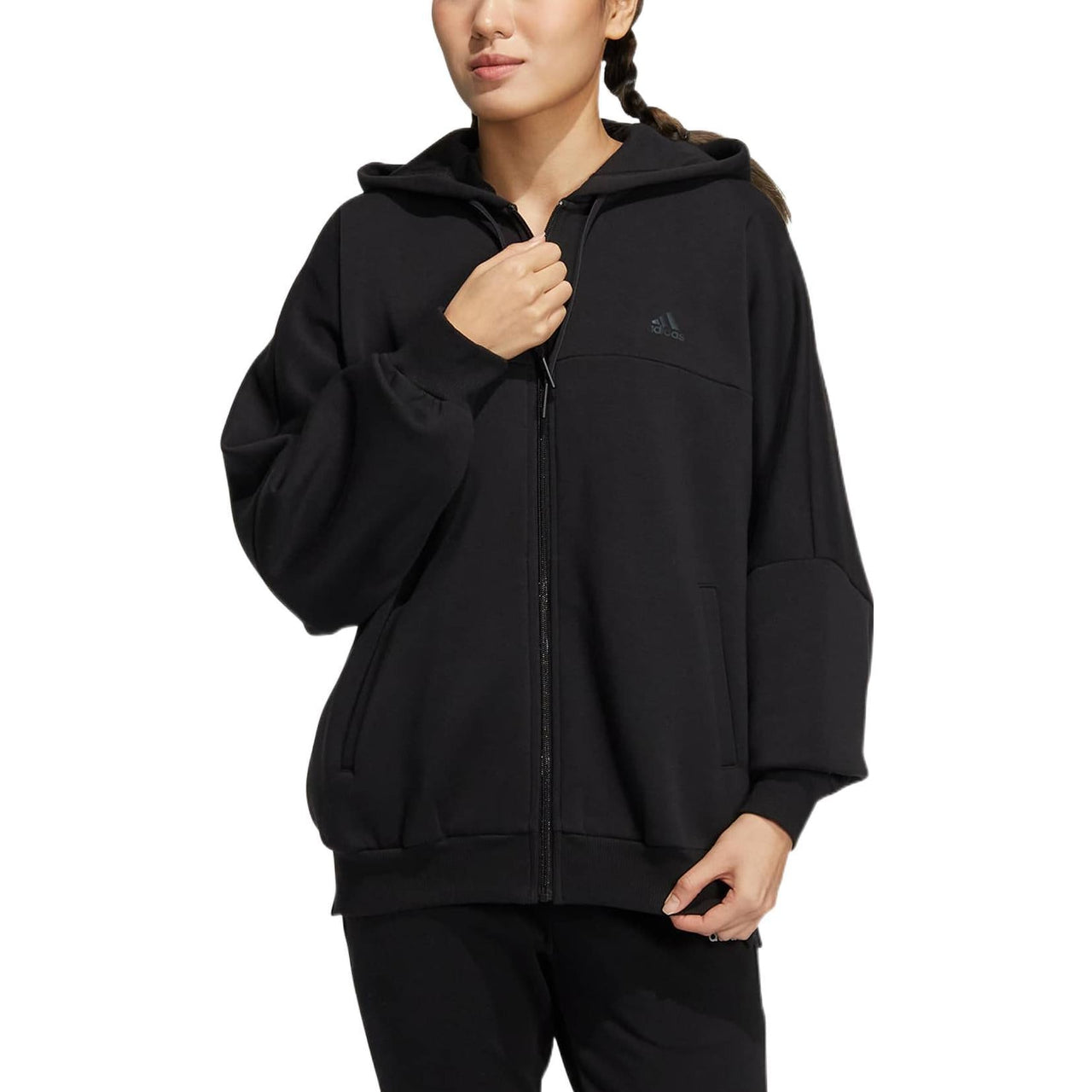 (WMNS) adidas Word Fleece Hoodie Asia Sizing 'Black' HM2814