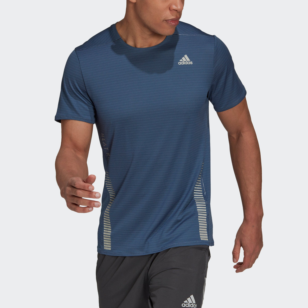 adidas Premium Tee M Reflective Running Sports Short Sleeve Blue H32557