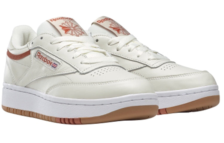 (WMNS) Reebok Club C Double Shoes White/Brown FW3622