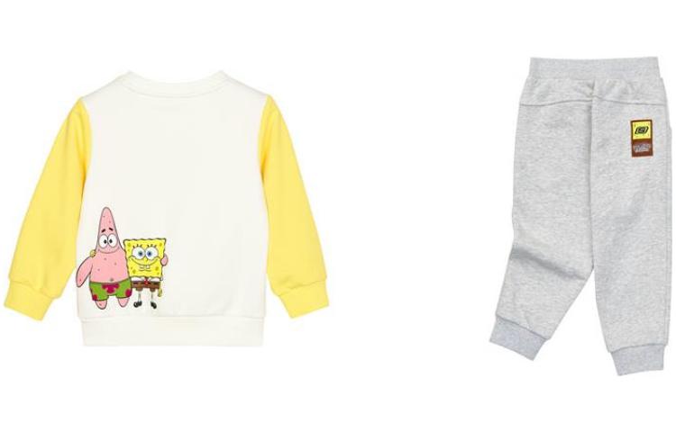 (GS) Skechers x SpongeBob SquarePants Casual Set 'White Yellow Grey' L122B041