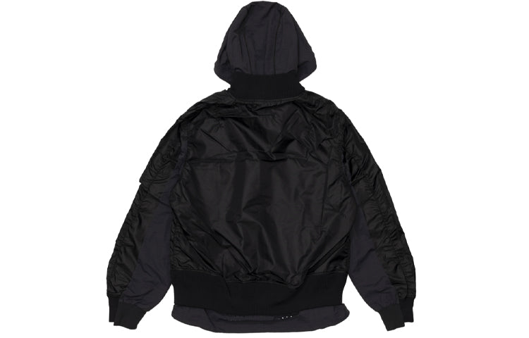 Nike x sacai Double Layer Contrasting Hooded Jacket Asia Sizing 'Black' CZ4697-010