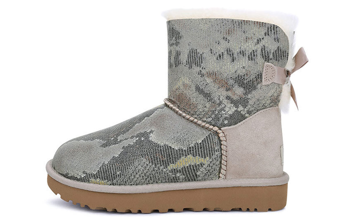 (WMNS) UGG Mini Bailey Bow Snake 'Grey' 1091581-MTL