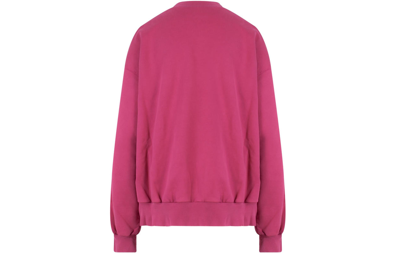 (WMNS) Balenciaga Script Logo Crewneck Sweatshirt 'Dark Fuchsia' 697869TMVB50507