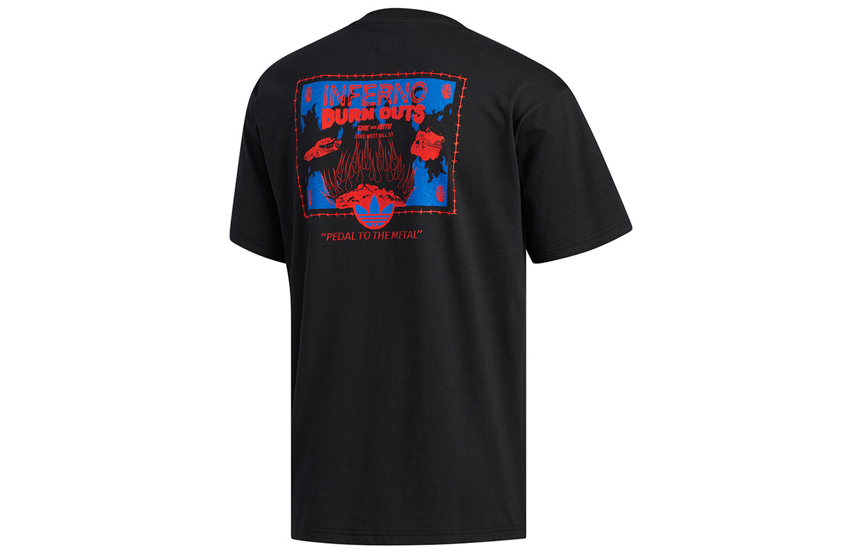 adidas originals Casual Sports Pocket Round Neck Short Sleeve Black FM7304