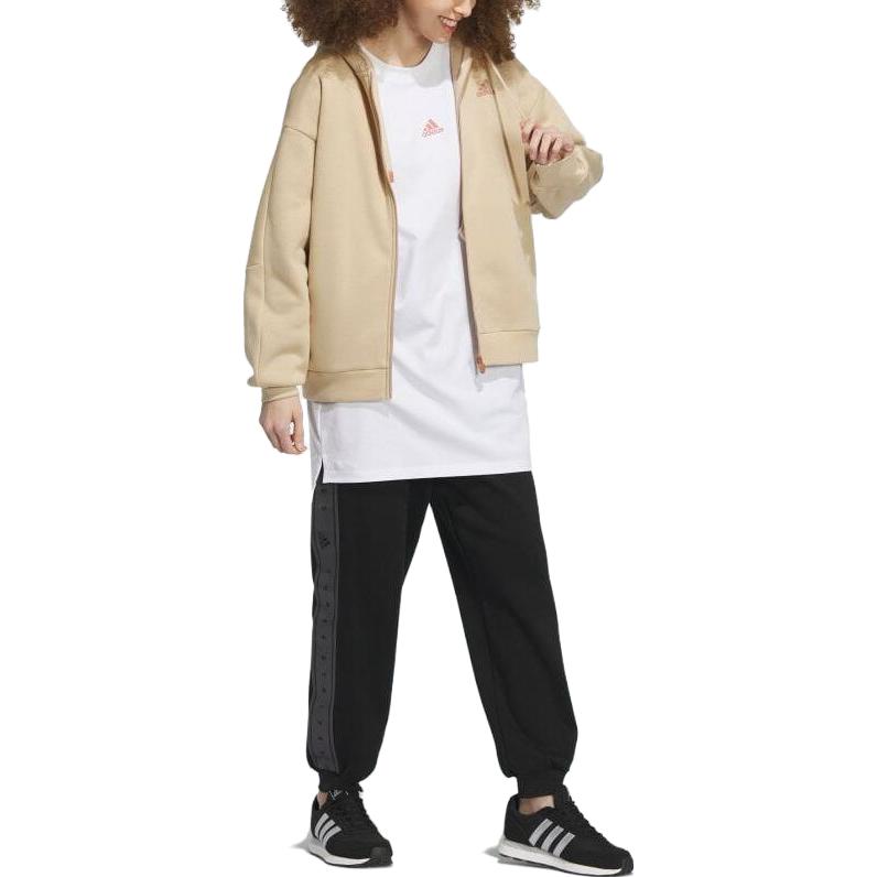(WMNS) adidas Word Full Zip Hoodies 'Beige' IK9893