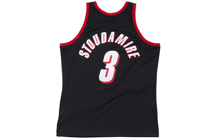 Mitchell & Ness NBA Basketball Jersey 'Black Red White' SMJYEL18026-PTBBLCK99DSD
