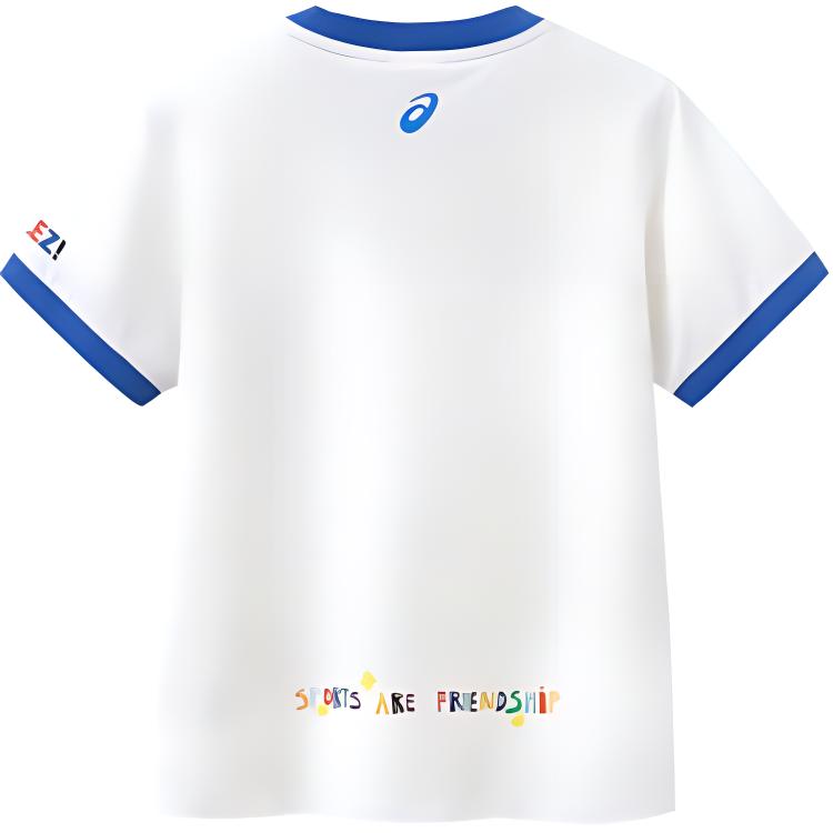 (GS) ASICS Casual Print T-shirt 'White Blue' 332241173039-10