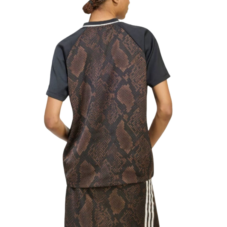 (WMNS) adidas Snake Print Satin Jersey Asia Sizing 'Earth Strata Aurora Coffee' KX1898
