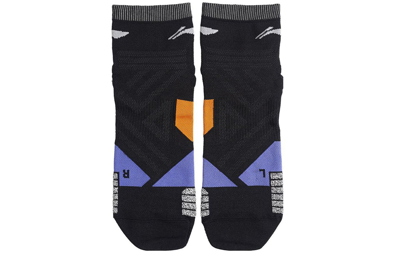 Li-Ning Running Short Socks 'Black Purple' AWSS235-1