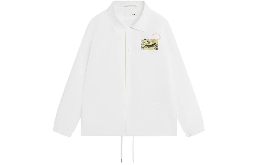 Li-Ning Skateboarding Graphic Loose Fit Coach Jacket 'White' AFDS817-3