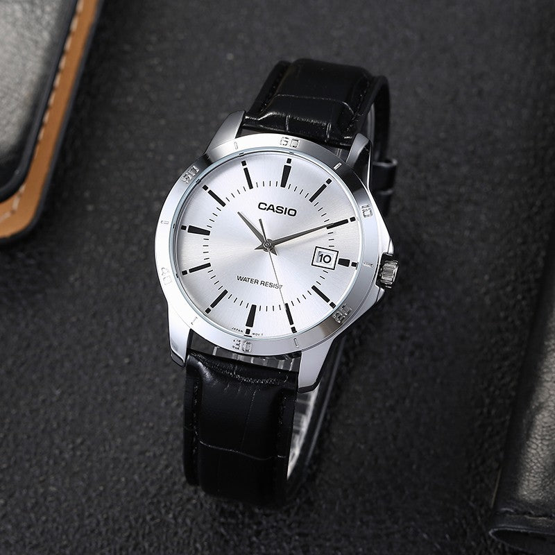 CASIO Couple Quartz Waterproof Unisex Mens Black Analog MTP-V004L-7A<P-V004L-7A