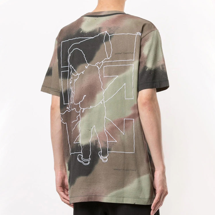 Off-White FW20 Arrows Logo Printed Men Green OMAA027E20JER0226001
