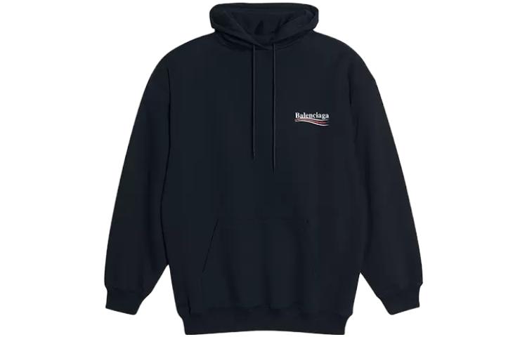 Balenciaga Embroidered Political Campaign Oversized Hoodie 'Black White' 620947TKVI91070