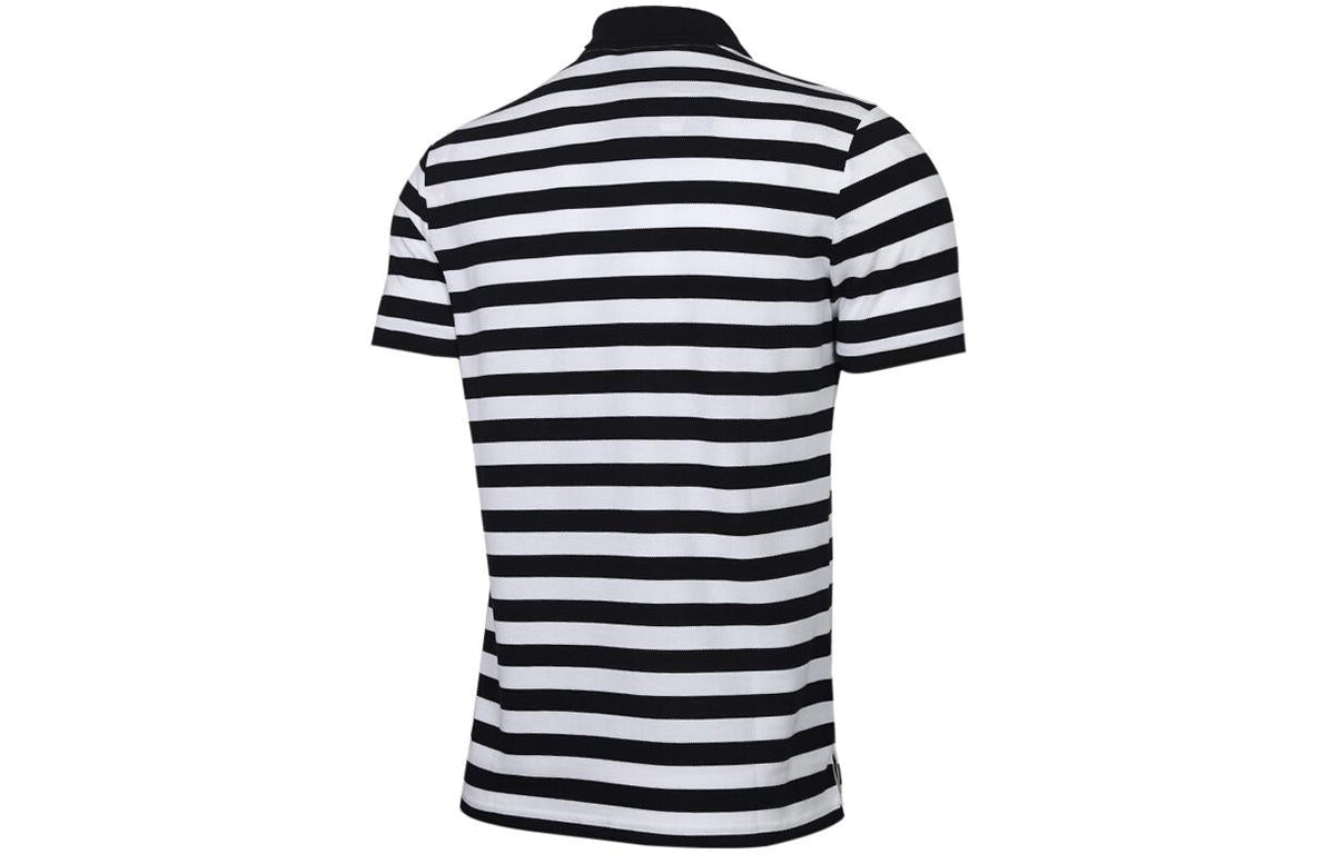 Men's Nike Contrasting Colors Stripe Short Sleeve polo Black Polo Shirt CT5604-010