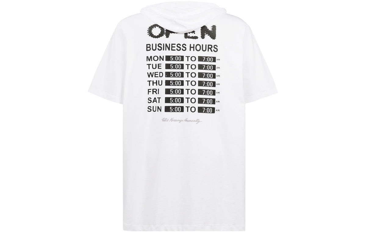 Men's Nike Alphabet Printing Hooded Pullover Short Sleeve White T-Shirt DQ7383-100