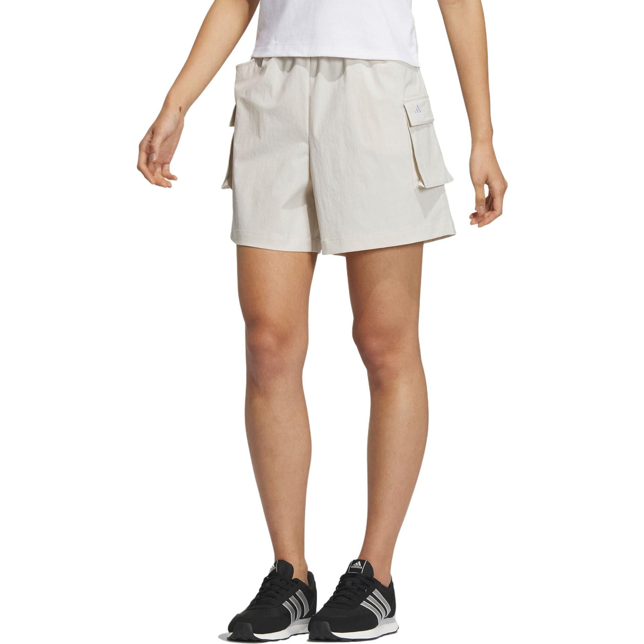 (WMNS) adidas Cargo Loose Water Repellent Pockets Shorts 'Gray White' IS7408