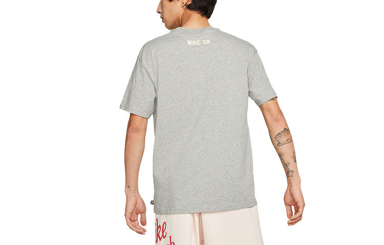 Nike SB Skateboard Printing Skateboard Loose Knit Short Sleeve Gray DD1299-063