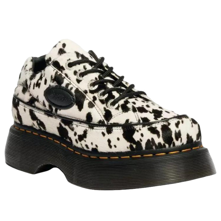 Dr. Martens Buzz 5-Eye Dalmatian Hair-On Leather Shoes 'Cream Black' 42846100