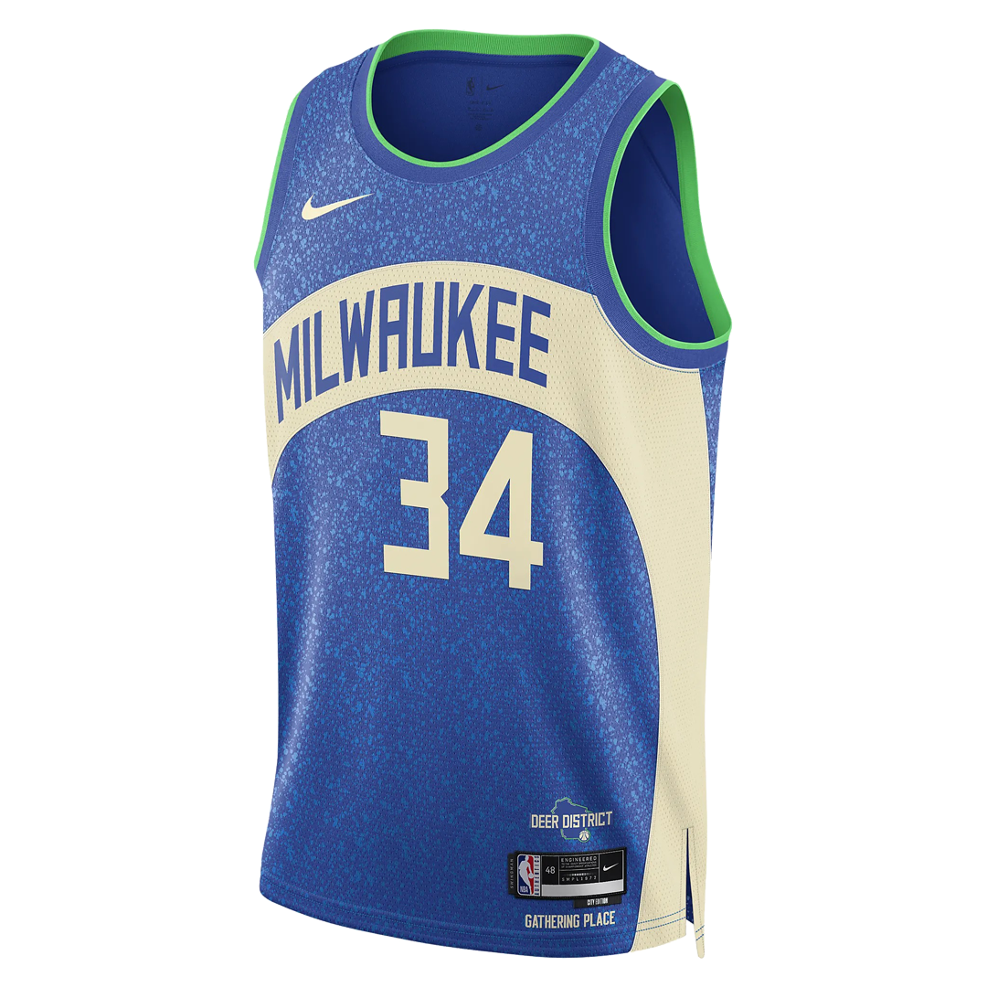 قميص Nike Dri-FIT NBA Swingman 2023/24 City Edition 'Milwaukee Bucks Giannis Antetokounmpo' DX8509-407