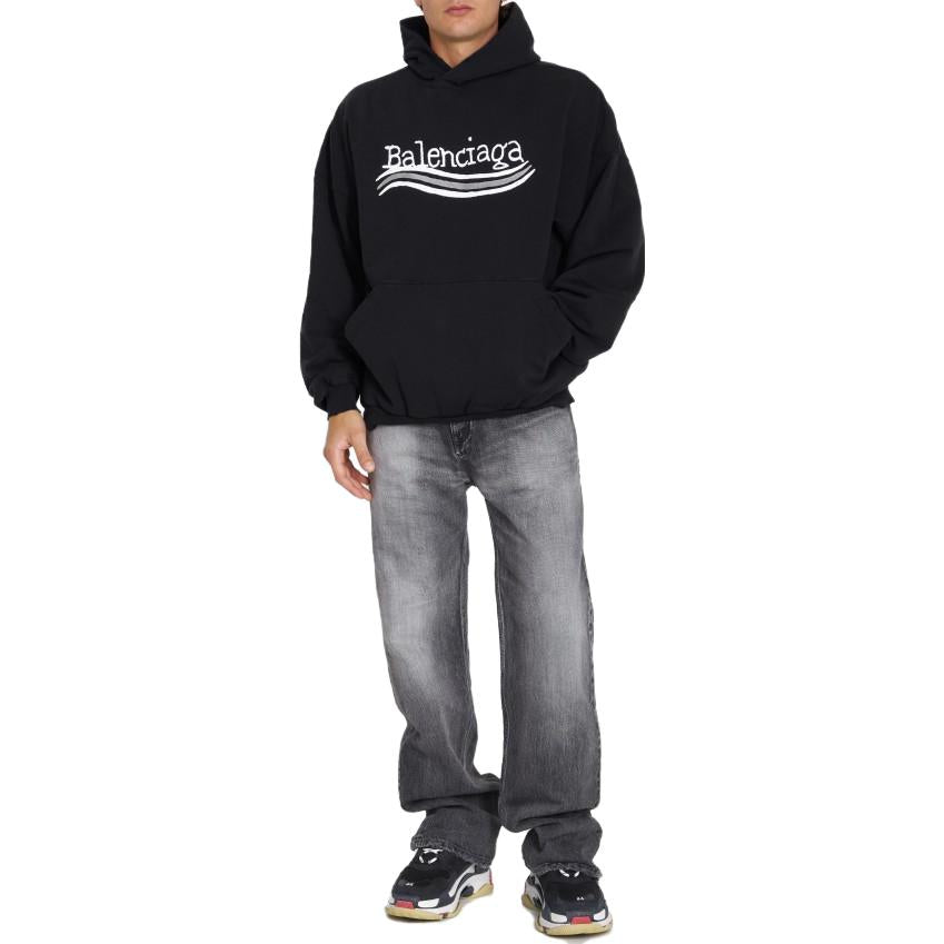 Balenciaga Hand Drawn Political Campaign Hoodie 'Black' 739024TNVE91197