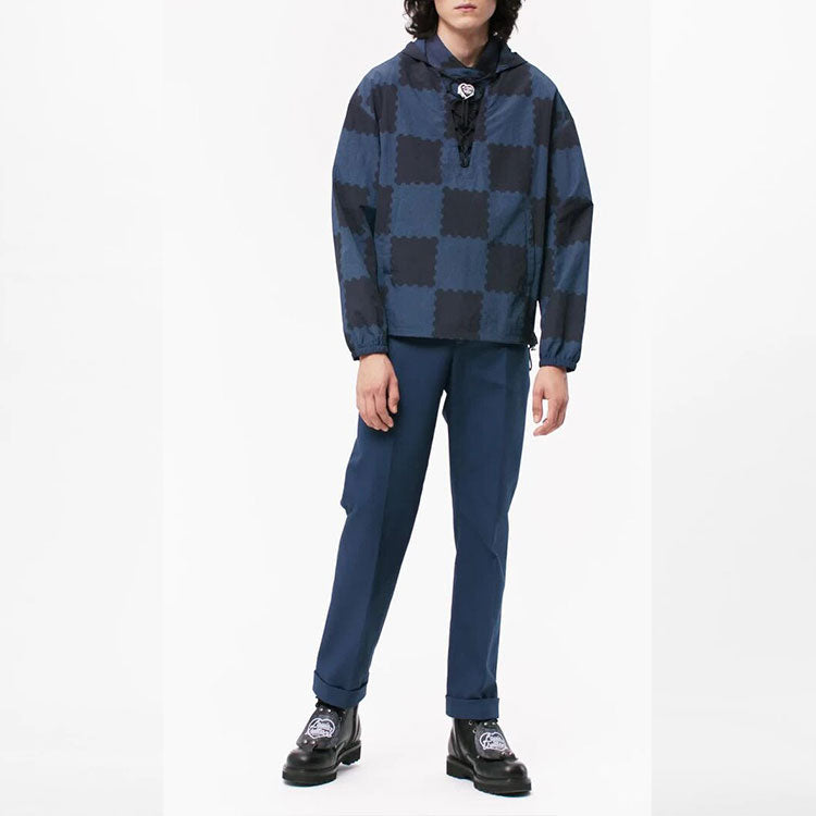 حقيبة كروس أوفر LOUIS VUITTON x NIGO2 للرجال LV2 SS22 Grid Drawstring Navy Blue 1A9GVM