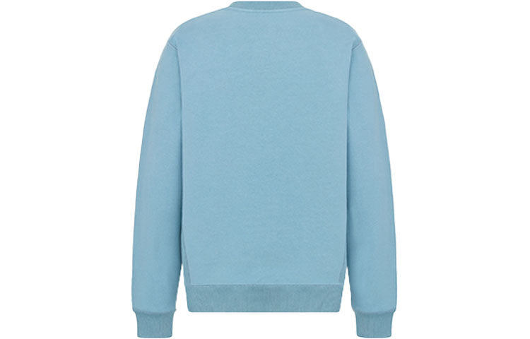 Men's DIOR FW21 Alphabet Printing Round Neck Pullover Blue 143J687A0531-C585