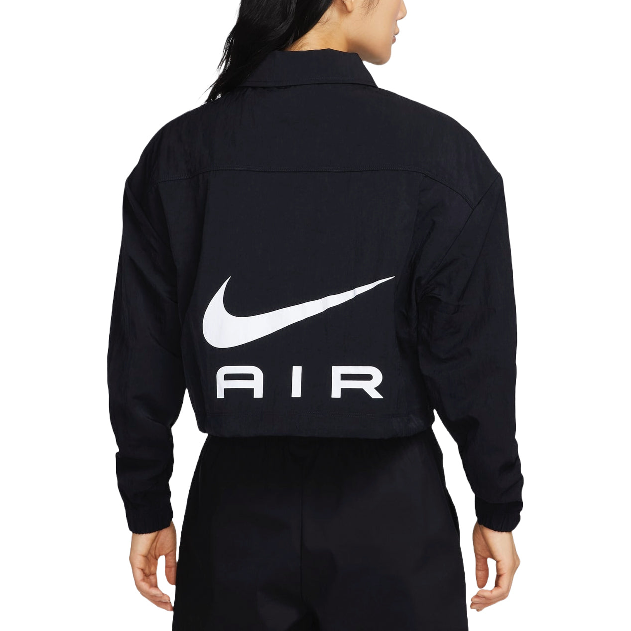 (WMNS) Nike Air Modest Cropped Woven Jacket Asia Sizing 'Black White' FB8078-010