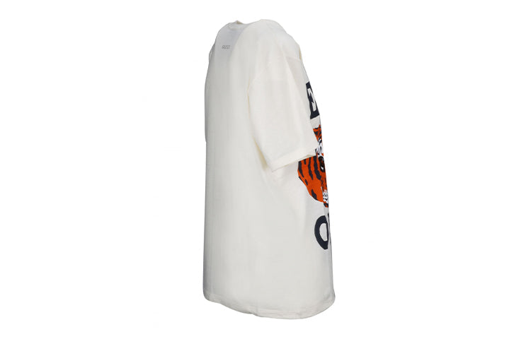 (WMNS) Gucci Tiger Printed Sequin Embroidered Cotton Short Sleeve White 492347-XJBHQ-7136