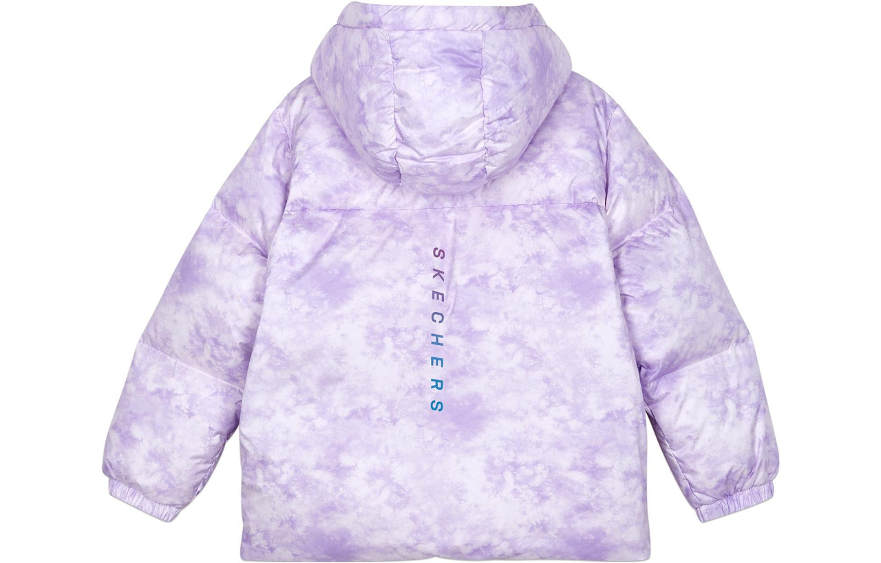 (GS) Skechers Hooded Down Jacket 'Purple White' P423G002-03HH