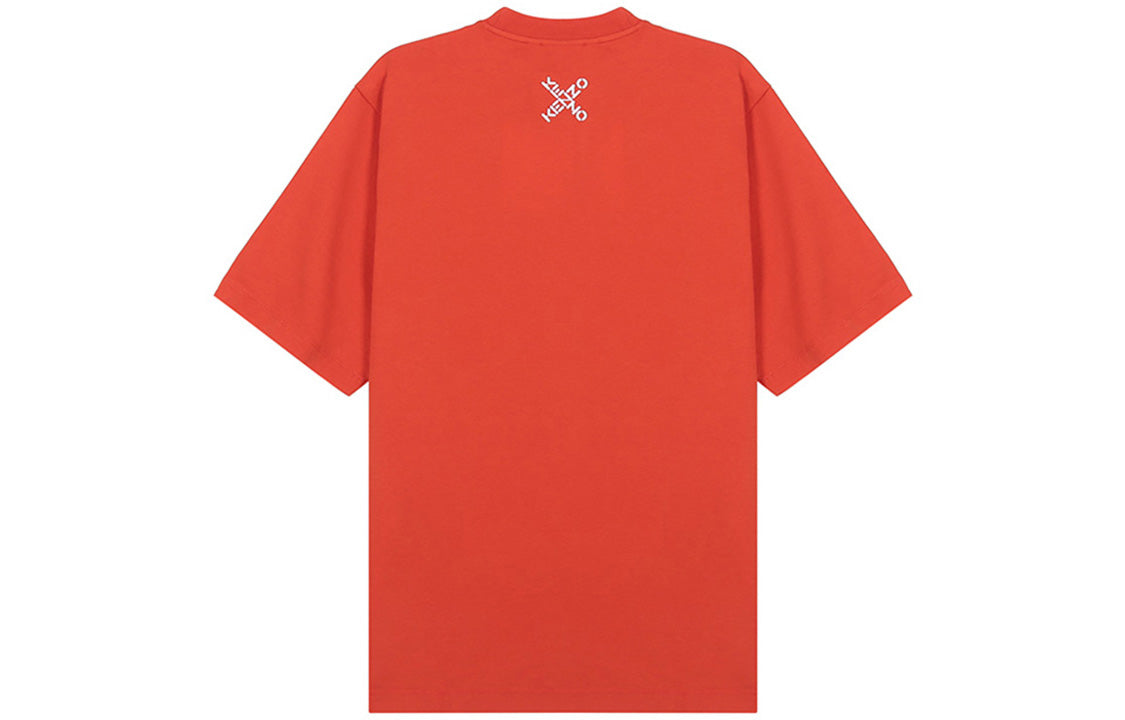 Men's KENZO SS21 Alphabet Round Neck Short Sleeve Orange FA65TS5024SJ-16