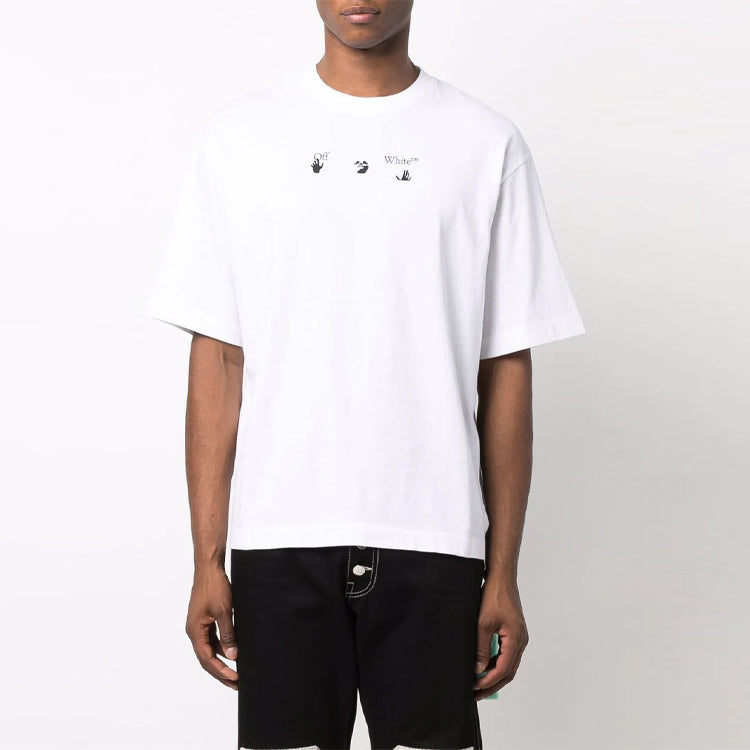 Off-White FW21 Arrows Arrow Logo Printing Short Sleeve Ordinary Version White OMAA120F21JER0050110