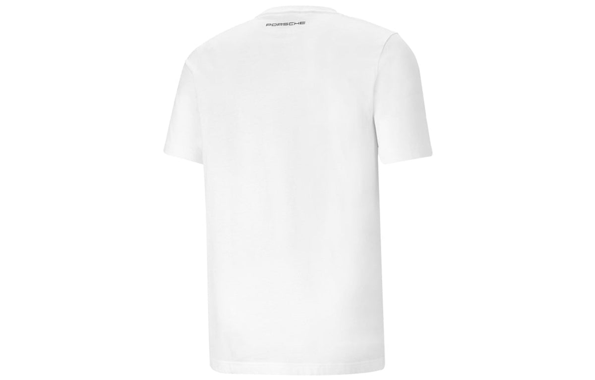 PUMA Pl Statement Tee Athleisure Casual Sports Small Car Pattern Short Sleeve White 599721-08