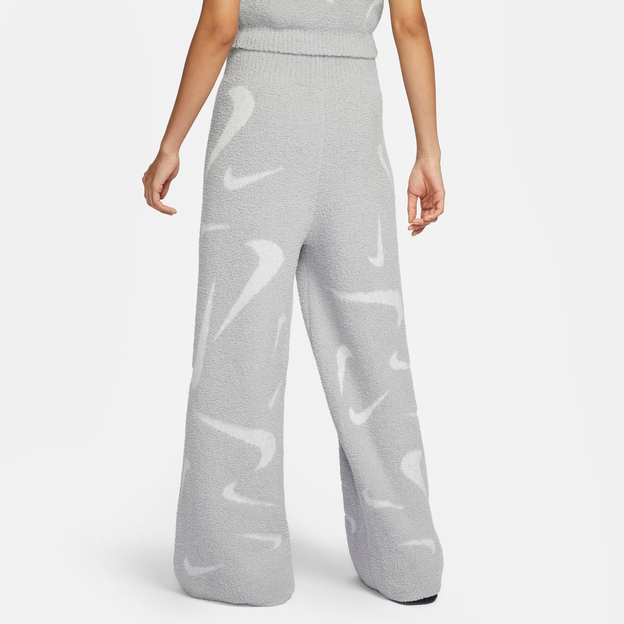 (WMNS) Nike High-Waisted Wide-Leg Knit Pants 'Grey' FD4289-077