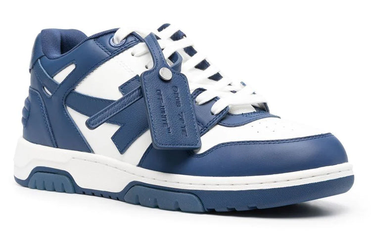 Off-White Out Of Office Leather Sneakers 'Navy White' OMIA189C99LEA0044201
