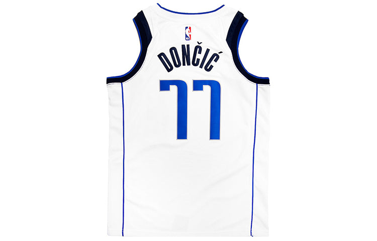قميص Nike Casual Sports NBA Dallas Mavericks Luka Doncic Swingman للرجال باللون الأبيض 864411-102