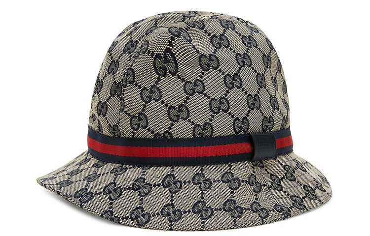 (PS) Gucci GG Canvas Fedora With Web 'Beige Blue' 411790-4HD09-2168