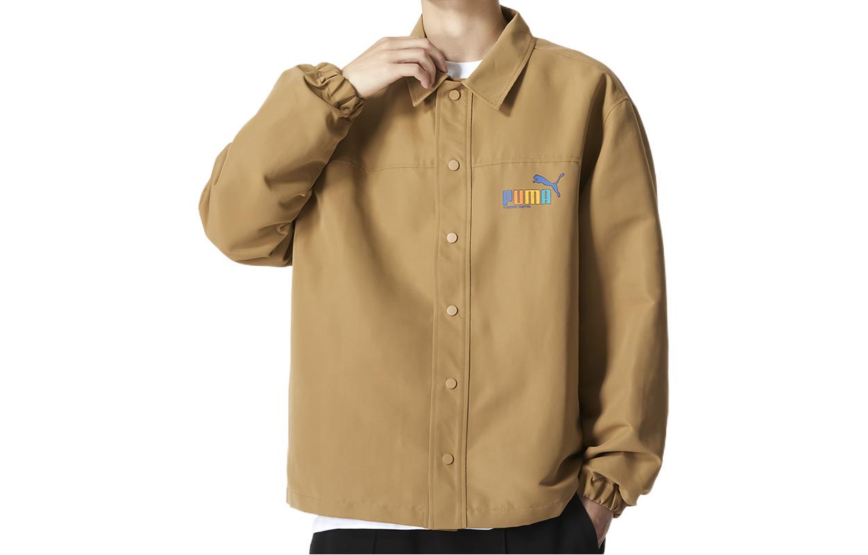PUMA Graphic Coach Jacket 'Brown' 673601-63