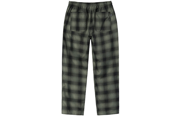 Stussy Shadow Plaid Relaxed Pant 'Olive' 1165081