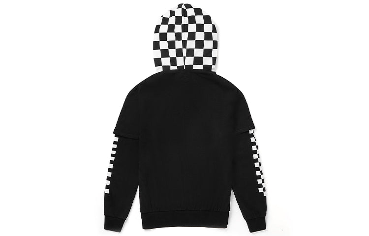 (WMNS) Vans Plaid hooded Drawstring Hoodie Black VN0A4BQXBLK