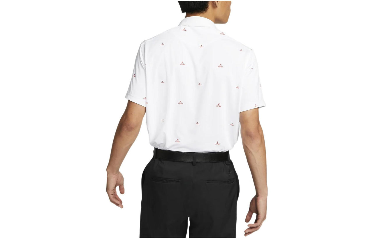 Men's Nike Full Print Golf Short Sleeve polo White Polo Shirt DH0946-100