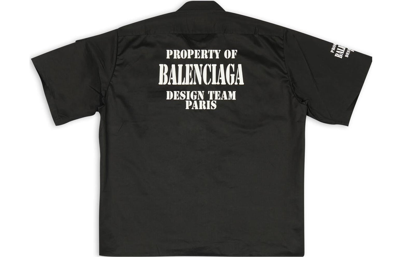 Balenciaga Property Of Short Sleeved Shirt Oversized 'Black' 704387TKP241000
