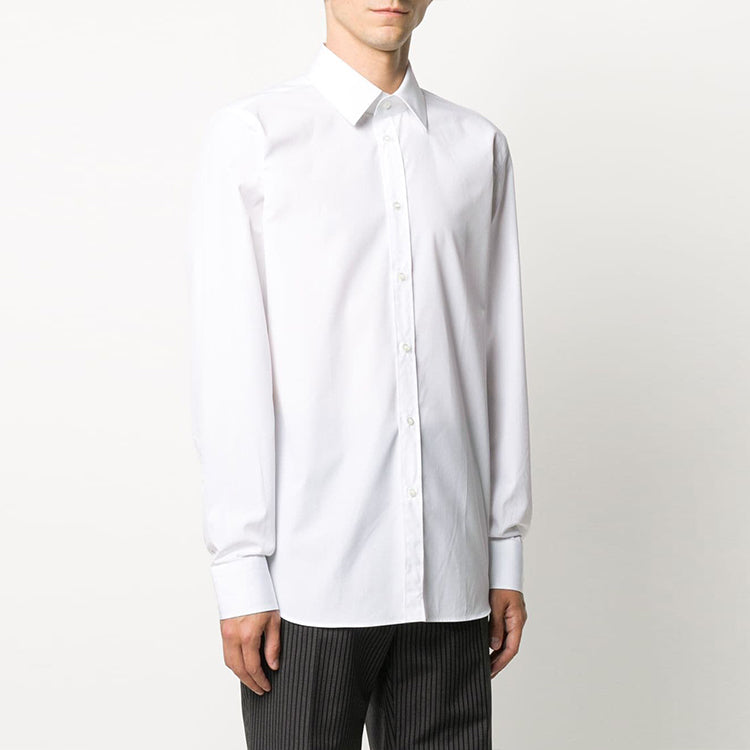 Gucci Button Sleeve Minimalistic Solid Color Slim Fit Long Sleeves Shirt White 625884-Z3854-9000