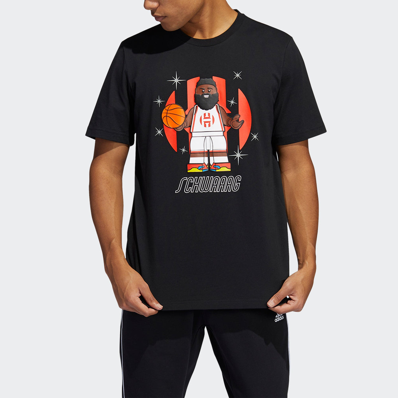adidas x LEGO Harden Tee 'Black White Orange' GU2714