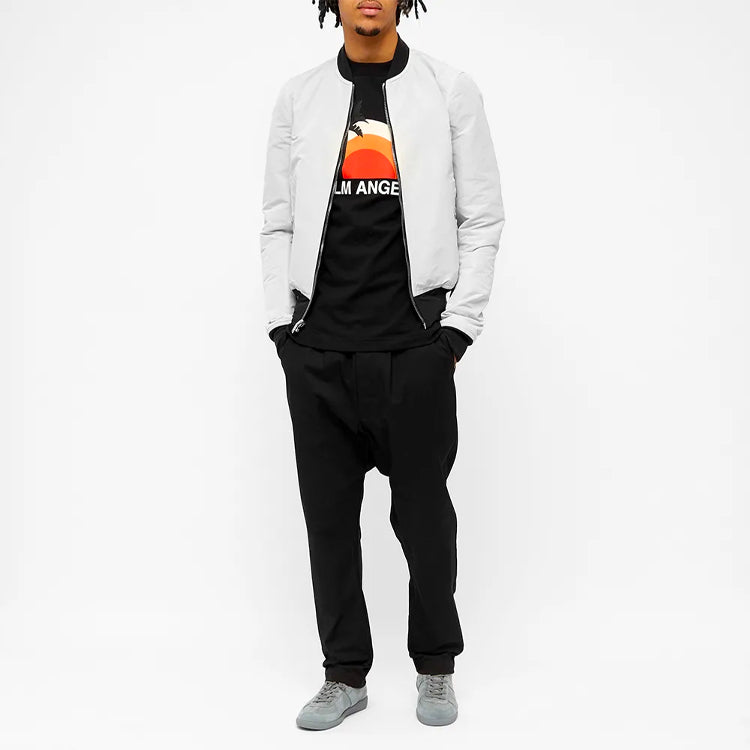 Men's PALM ANGELS Printing Short Sleeve Black PMAA001S204130161088