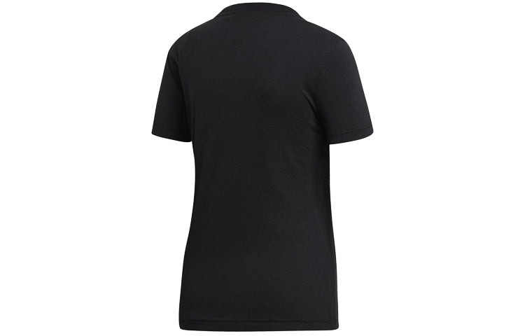 (WMNS) adidas Logo Alphabet Printing Sports Short Sleeve Black DY7732