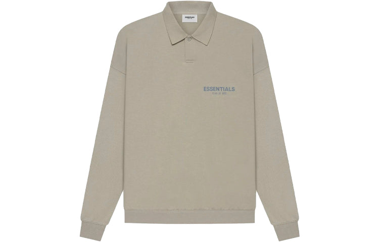 Fear of God Essentials SS21 Long Sleeve French Terry Polo Shirt 'Moss' FOG-SS21-641
