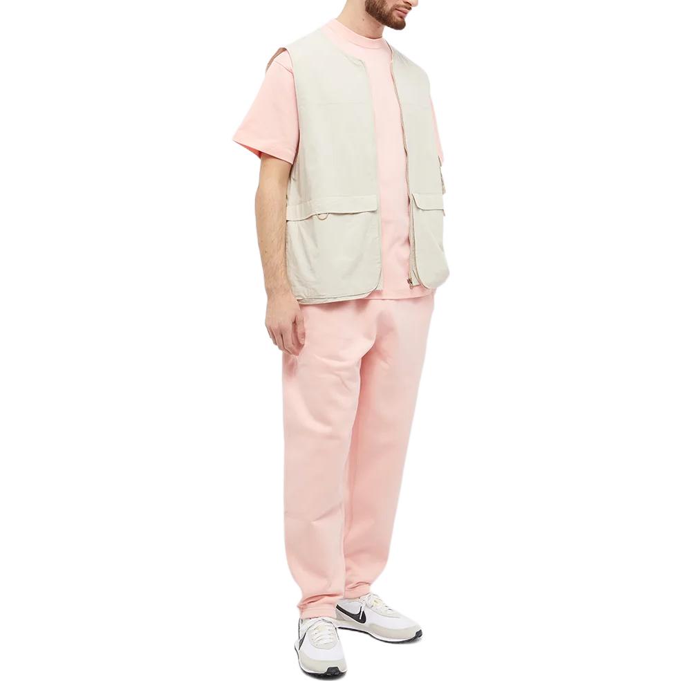Men's Nike Solid Color Cotton Embroidered Logo Round Neck Short Sleeve Pink T-Shirt CV0559-697