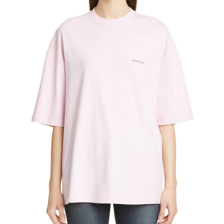 Balenciaga Basic Alphabet Small logo Short Sleeve Pink 571205TEV182014